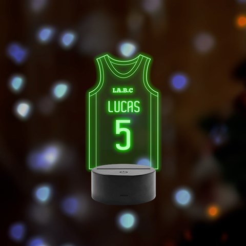 Personalized Text Basketball Kit Remote LED Acrylic Message Display (Black Round Stand)  from ArtsNow.com Front