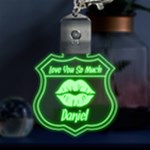 Personalized Lover Kiss Love You So Much Name Multicolor LED Acrylic Ornament