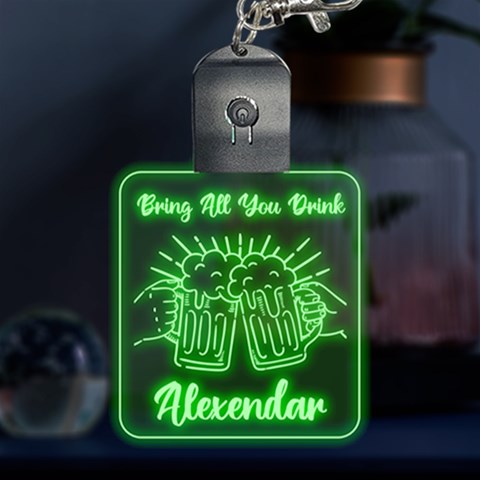 Personalized Beer With Your Friend Name Multicolor LED Acrylic Ornament from ArtsNow.com Front