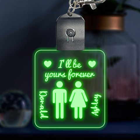 Personalized Couple Name Multicolor LED Acrylic Ornament from ArtsNow.com Front