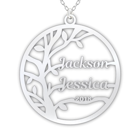 Personalized Name Couple 925 Sterling Silver Pendant Necklace from ArtsNow.com Front
