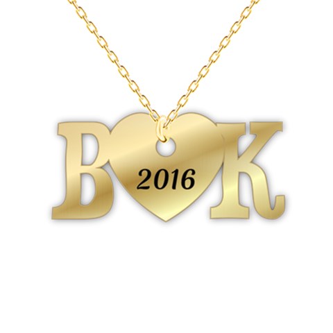 Personalized Name Two Big Letter 925 Sterling Silver Pendant Necklace from ArtsNow.com Front