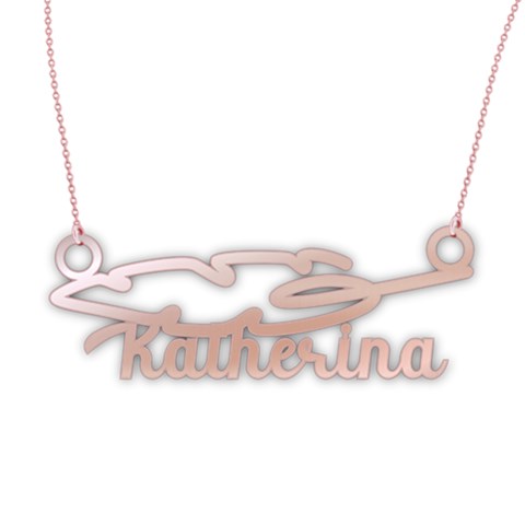 Personalized Name Feather 925 Sterling Silver Pendant Necklace from ArtsNow.com Front