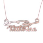 Personalized Name Feather 925 Sterling Silver Pendant Necklace