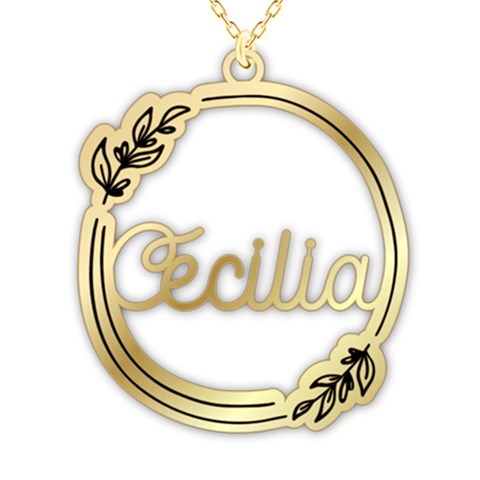 Personalized Name Plant Frame 925 Sterling Silver Pendant Necklace from ArtsNow.com Front