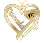 Personalized Name Heart Pattern 2 925 Sterling Silver Pendant Necklace