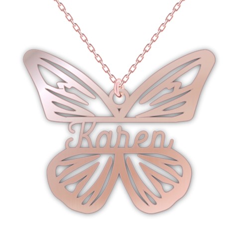 Personalized Name Butterfly 925 Sterling Silver Pendant Necklace from ArtsNow.com Front
