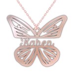 Personalized Name Butterfly 925 Sterling Silver Pendant Necklace