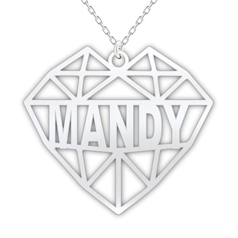 Personalized Name Heart Pattern 3 925 Sterling Silver Pendant Necklace from ArtsNow.com Front