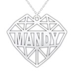 Personalized Name Heart Pattern 3 925 Sterling Silver Pendant Necklace