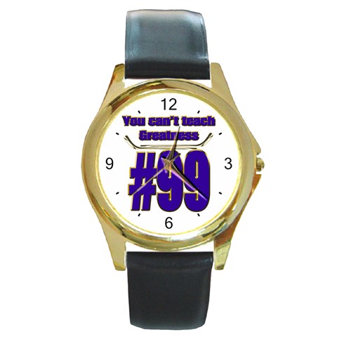 You Can t Teach Greatness Round Gold Metal Watch from ArtsNow.com Front