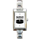 DUCK!! Rectangular Italian Charm Watch