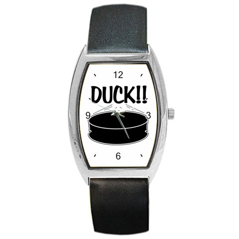 DUCK!! Barrel Style Metal Watch from ArtsNow.com Front