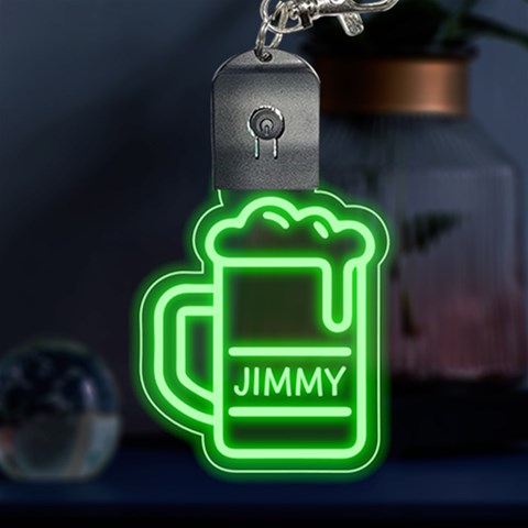 Personalized Name Beer Icon Multicolor LED Acrylic Ornament from ArtsNow.com Front
