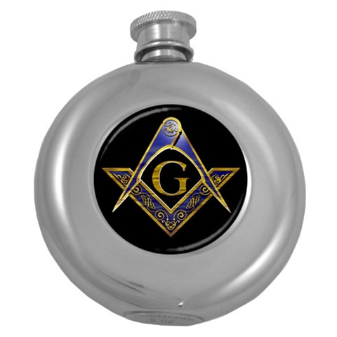 SC_BlueGold12 Hip Flask (5 oz) from ArtsNow.com Front