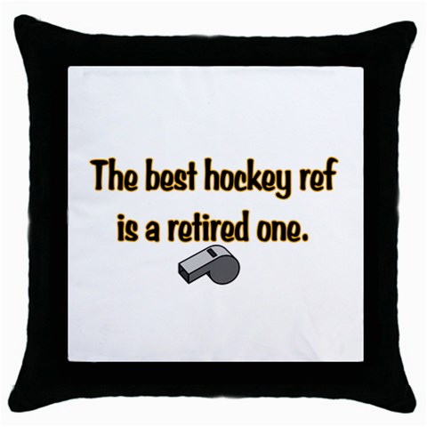 Retired Ref Throw Pillow Case (Black) from ArtsNow.com Front