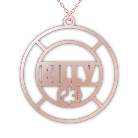 Personalized Name and Number Line Graphic 925 Sterling Silver Pendant Necklace from ArtsNow.com Front