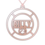 Personalized Name and Number Line Graphic 925 Sterling Silver Pendant Necklace