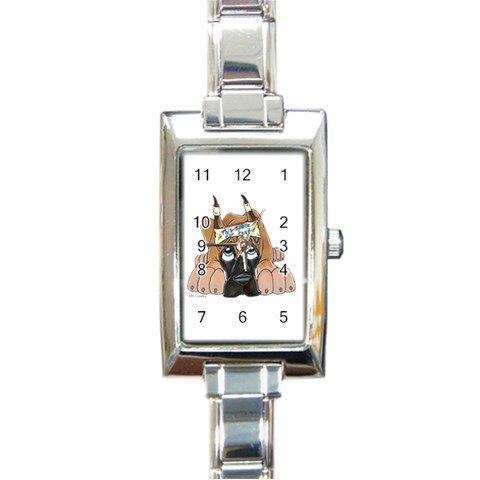 CF Pup space for rent Rectangular Italian Charm Watch from ArtsNow.com Front