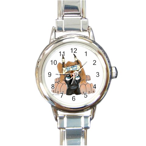 CF Pup space for rent Round Italian Charm Watch from ArtsNow.com Front
