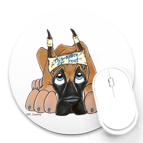 CF Pup space for rent Round Mousepad from ArtsNow.com Front