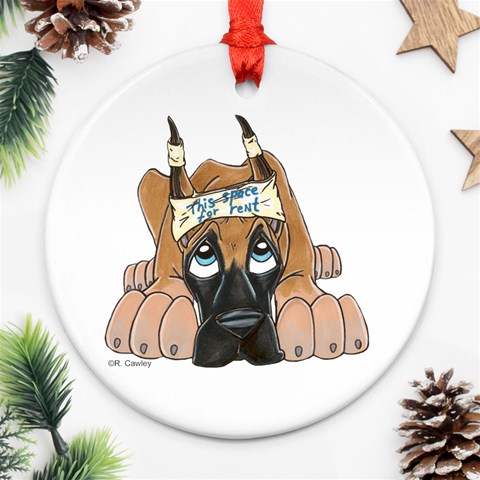 CF Pup space for rent Ornament (Round) from ArtsNow.com Front