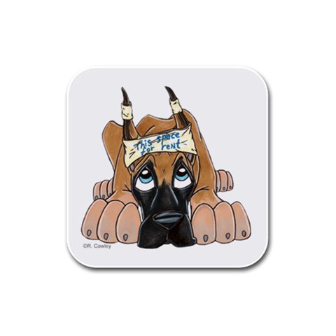 CF Pup space for rent Rubber Square Coaster (4 pack) from ArtsNow.com Front