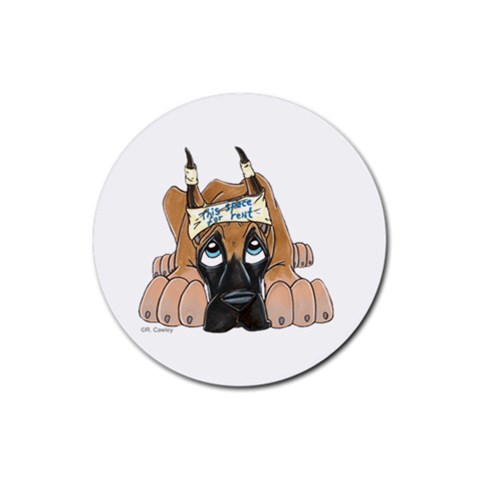 CF Pup space for rent Rubber Round Coaster (4 pack) from ArtsNow.com Front