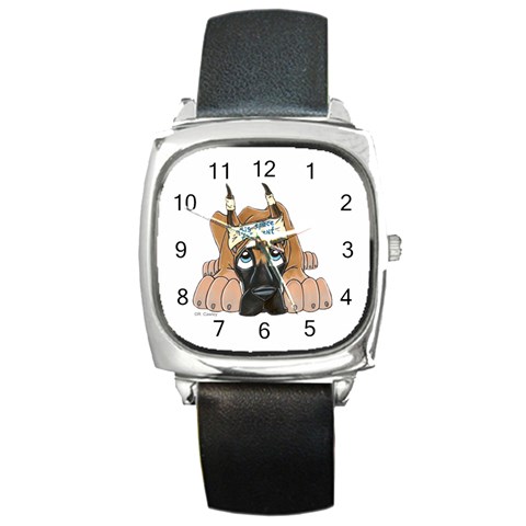 CF Pup space for rent Square Metal Watch from ArtsNow.com Front
