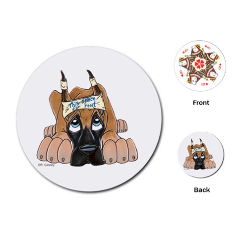 CF Pup space for rent Playing Cards (Round) from ArtsNow.com Front