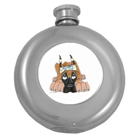 CF Pup space for rent Hip Flask (5 oz) from ArtsNow.com Front