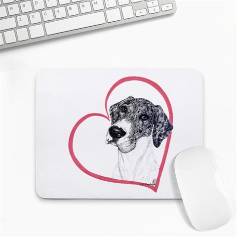 NMtlMrl Dots Heartline Small Mousepad from ArtsNow.com Front