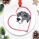 NMtlMrl Dots Heartline Ornament (Round)