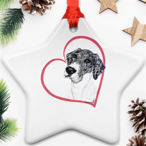 NMtlMrl Dots Heartline Ornament (Star) from ArtsNow.com Front