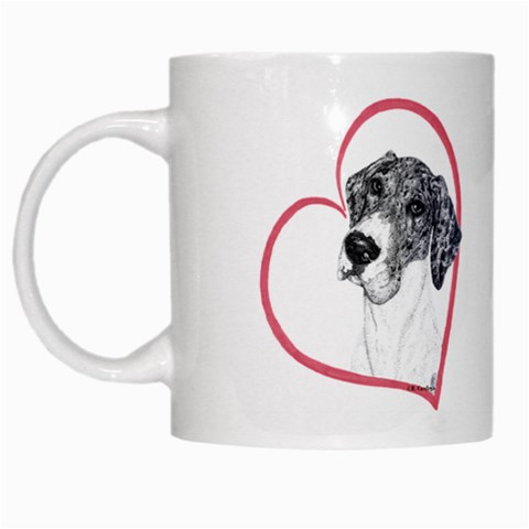 NMtlMrl Dots Heartline White Mug from ArtsNow.com Left