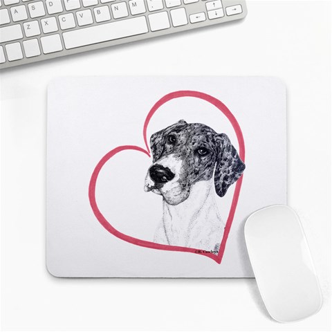 NMtlMrl Dots Heartline Large Mousepad from ArtsNow.com Front