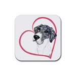 NMtlMrl Dots Heartline Rubber Coaster (Square)