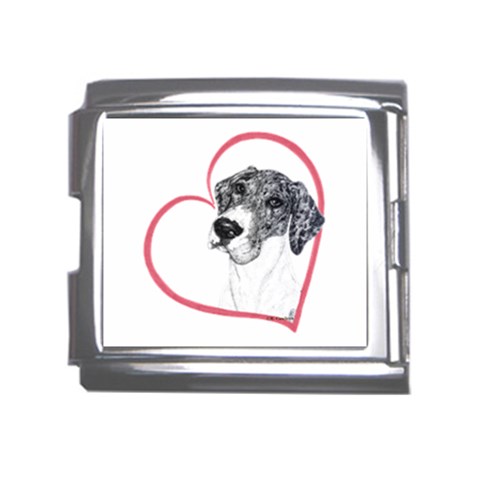 NMtlMrl Dots Heartline Mega Link Italian Charm (18mm) from ArtsNow.com Front