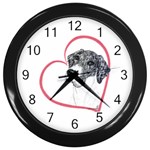 NMtlMrl Dots Heartline Wall Clock (Black)