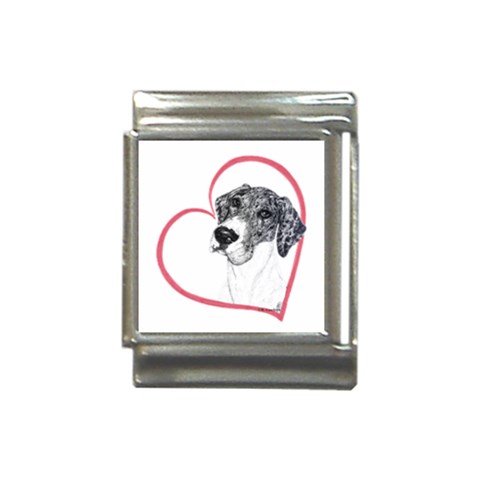 NMtlMrl Dots Heartline Italian Charm (13mm) from ArtsNow.com Front