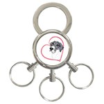 NMtlMrl Dots Heartline 3-Ring Key Chain