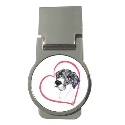 NMtlMrl Dots Heartline Money Clip (Round) from ArtsNow.com Front