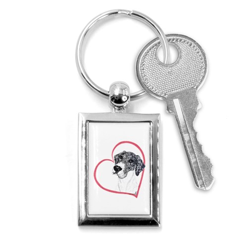 NMtlMrl Dots Heartline Key Chain (Rectangle) from ArtsNow.com Front