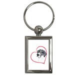 NMtlMrl Dots Heartline Key Chain (Rectangle)