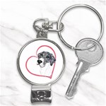 NMtlMrl Dots Heartline Nail Clippers Key Chain