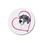 NMtlMrl Dots Heartline Rubber Coaster (Round)