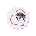 NMtlMrl Dots Heartline Rubber Round Coaster (4 pack)