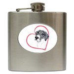 NMtlMrl Dots Heartline Hip Flask (6 oz)