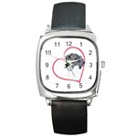 NMtlMrl Dots Heartline Square Metal Watch