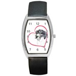 NMtlMrl Dots Heartline Barrel Style Metal Watch